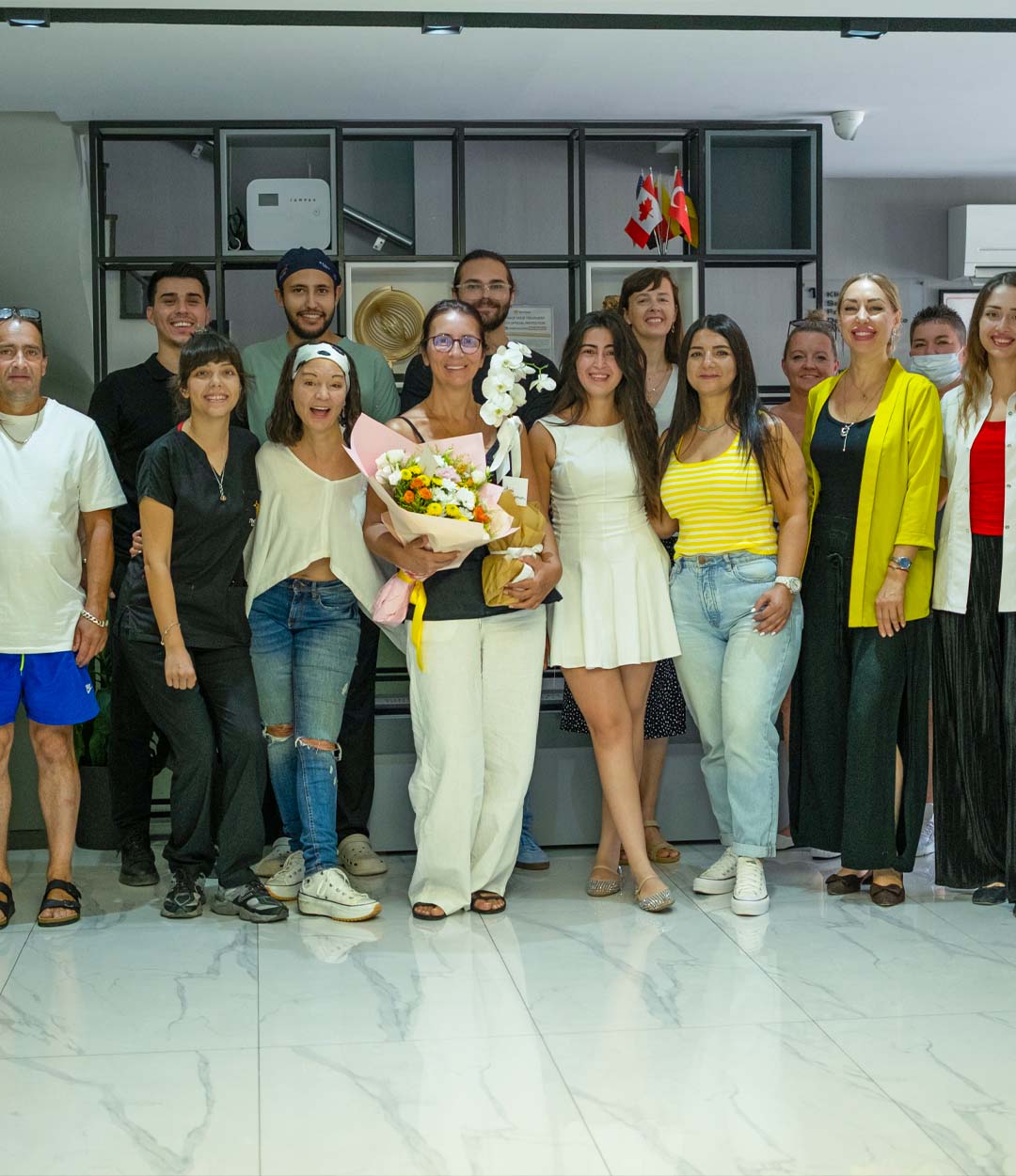 The Pearl Clinic Antalya dentist and assistant with patient in modern clinic